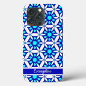 Blauwe, witte, platte, alles-over-druk Case-Mate iPhone case (Achterkant)