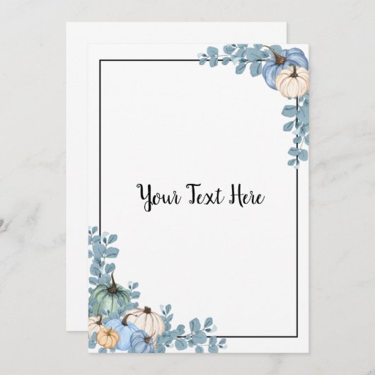 Blauwe & Witte Pompoenen Kaart (Voorkant / Achterkant)