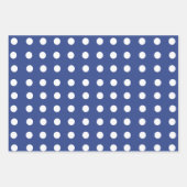 Blauwe witte pooldots inpakpapier vel (Voorkant 3)