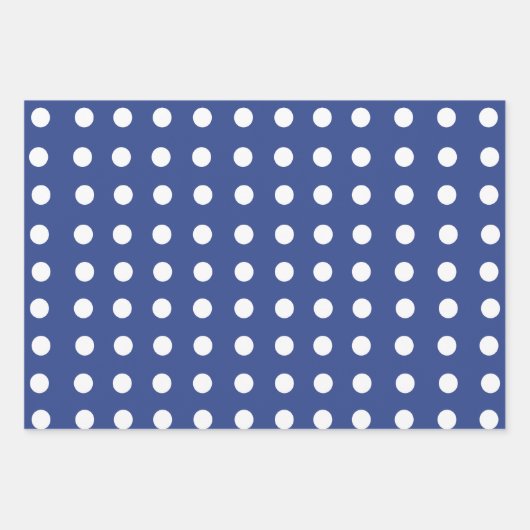 Blauwe witte pooldots inpakpapier vel (Voorkant)
