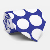 Blauwe witte pooldots - Stropdas (Opgerold)