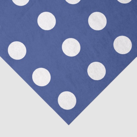 Blauwe witte pooldots tissuepapier (Detail)