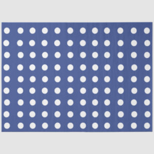 Blauwe witte pooldots tissuepapier