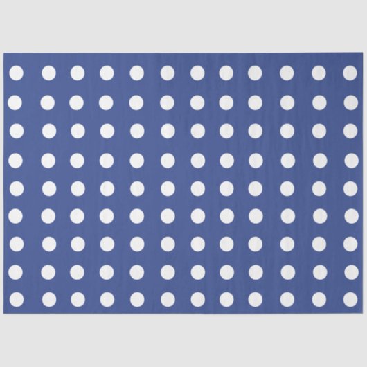 Blauwe witte pooldots tissuepapier (Voorkant)