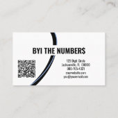 Blauwe witte randnummers Aangepaste foto QR-code Visitekaartje (Achterkant)