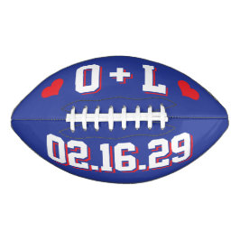 BLAUWE WITTE & RODE HARTEN Trouw initials en datum American Football