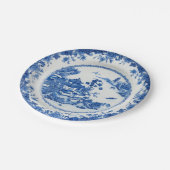 Blauwe witte rode rode vlek papieren bordje (Gekanteld)