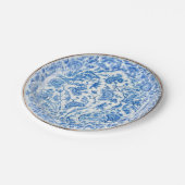 Blauwe witte rode vleugje porseleinen papieren bordje (Gekanteld)