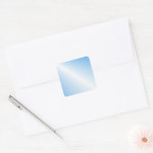 Blauwe witte Sjabloon Aangepast Trendy Elegant Vierkante Sticker (Envelop)