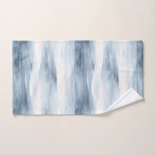 Blauwe witte sneeuwvlokken bad handdoek (Handdoek)