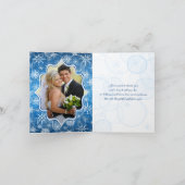 Blauwe, Witte Sneeuwvlokken Foto Bedankkaart (Binnen)