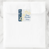 Blauwe, witte sneeuwvlokken Happy Chanoeka Sticker (Tas)