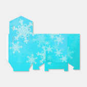 Blauwe Witte Sneeuwvlokken Minimalistische Kerstmi Bedankdoosjes (Uitgevouwen)