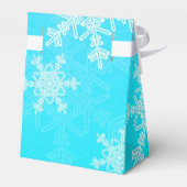 Blauwe Witte Sneeuwvlokken Minimalistische Kerstmi Bedankdoosjes (Achterkant)