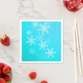 Blauwe Witte Sneeuwvlokken Minimalistische Kerstmi Servetten (Insitu)