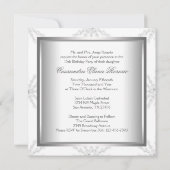 Blauwe Witte Sneeuwvlokken Quinceanera Kaart (Achterkant)