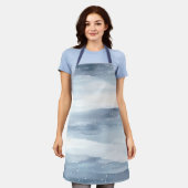 Blauwe witte sneeuwvlokken schort (Gedragen)