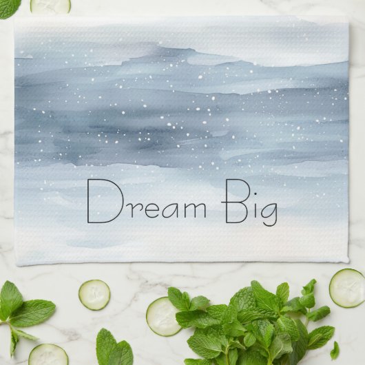 Blauwe witte sneeuwvlokken theedoek (Gevouwen)