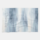 Blauwe witte sneeuwvlokken theedoek (Horizontaal)