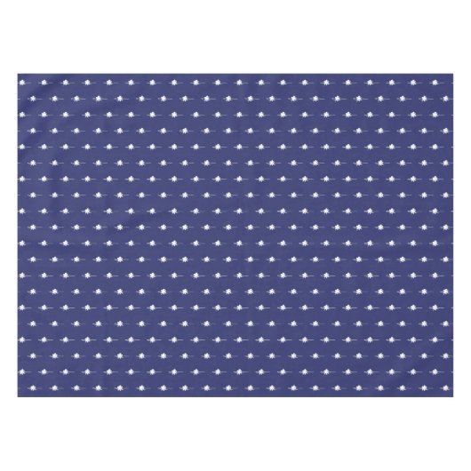 Blauwe witte sneeuwvlokken van de luiende zee tafelkleed (Voorkant (Horizontaal))