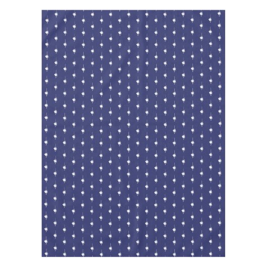 Blauwe witte sneeuwvlokken van de luiende zee tafelkleed (Voorkant)