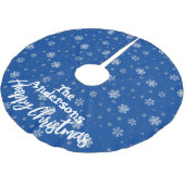 Blauwe witte snowflake printplaat kerstmis kerstboom rok (Gekanteld)