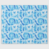 Blauwe Witte Spiraal Tie Dye Cadeaupapier (Vlak)