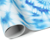 Blauwe Witte Spiraal Tie Dye Cadeaupapier (Rol Hoek)