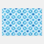 Blauwe Witte Spiraal Tie Dye Inpakpapier Vel (Voorkant 2)