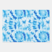 Blauwe Witte Spiraal Tie Dye Inpakpapier Vel (Voorkant)