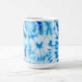 Blauwe Witte Spiraal Tie Dye Koffiemok (Center)
