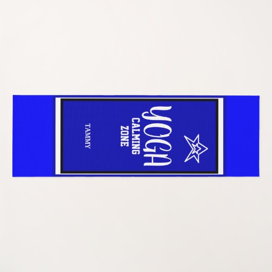 Blauwe witte Stara Yogamat (Voorkant (horizontaal))