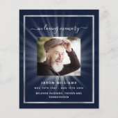 Blauwe witte ster foto begrafenisprogramma (Voorkant)