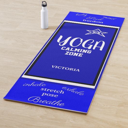 Blauwe Witte Ster Naam Yogamat (In situ)