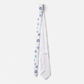 Blauwe witte ster van David patroon Stropdas (Achterkant)