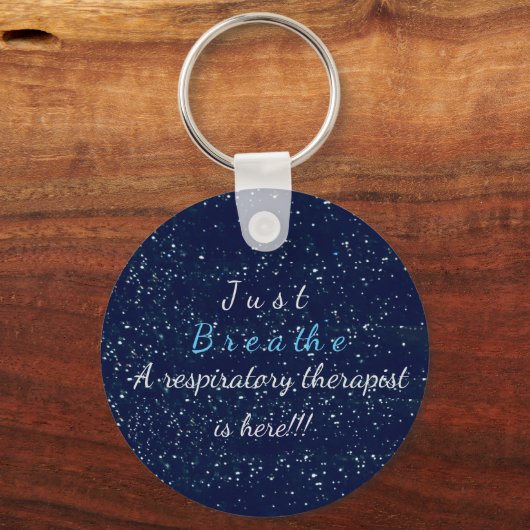 Blauwe witte sterren alleen ademhalingstherapie sleutelhanger (Voorkant)