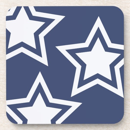 Blauwe witte sterren drankjes onderzetter (Voorkant)