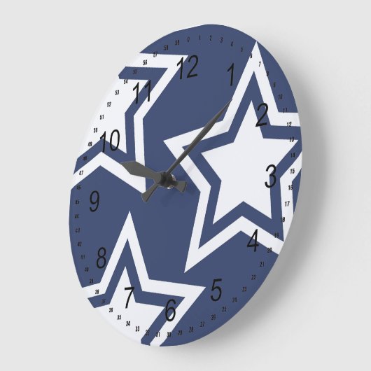 Blauwe witte sterren grote klok (Hoek)
