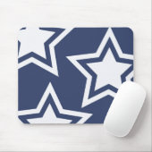 Blauwe witte sterren muismat (Met muis)