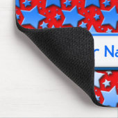 Blauwe witte sterren op rood muismat (Hoek)