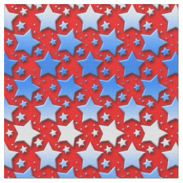 Blauwe witte sterren op rood stof