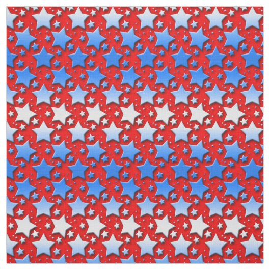 Blauwe witte sterren op rood stof (Swatch)