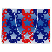 Blauwe witte sterren Rode blauwe strepen Large Cadeautasje (Achterkant)