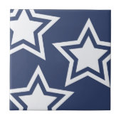 Blauwe witte sterren tegeltje (Voorkant)