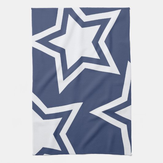 Blauwe witte sterren theedoek (Verticaal)