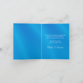 Blauwe witte strand zeester dank je bedankkaart (Binnen)