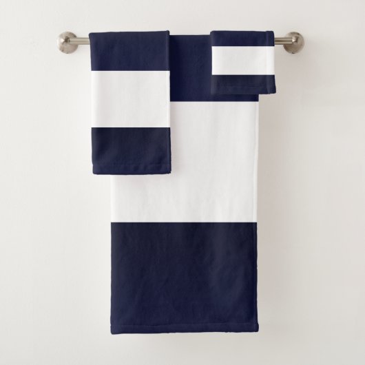 Blauwe witte strepen bad handdoek (Insitu)