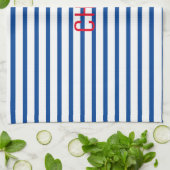 Blauwe witte strepen Kooking Theedoek (Gevouwen)