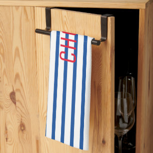 Blauwe witte strepen Kooking Theedoek