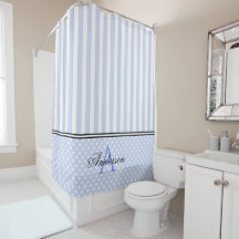 Blauwe & Witte Strepen Monogram